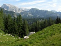 Debeli vrh, Triglav in Ogradi s planine Viševnik