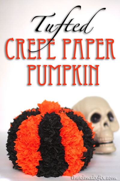 Tufted crepe paper pumpkin