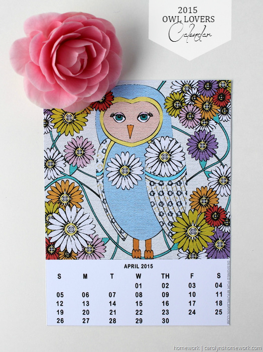 2015 Owl Lovers Calendar via homework (3)