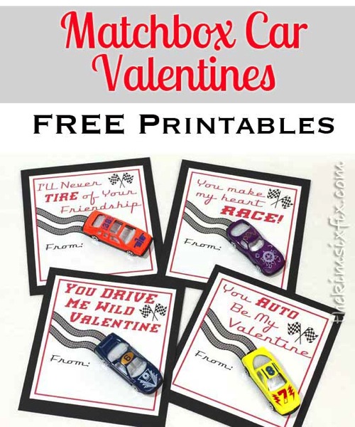 Matchbox Car Valentines Printables