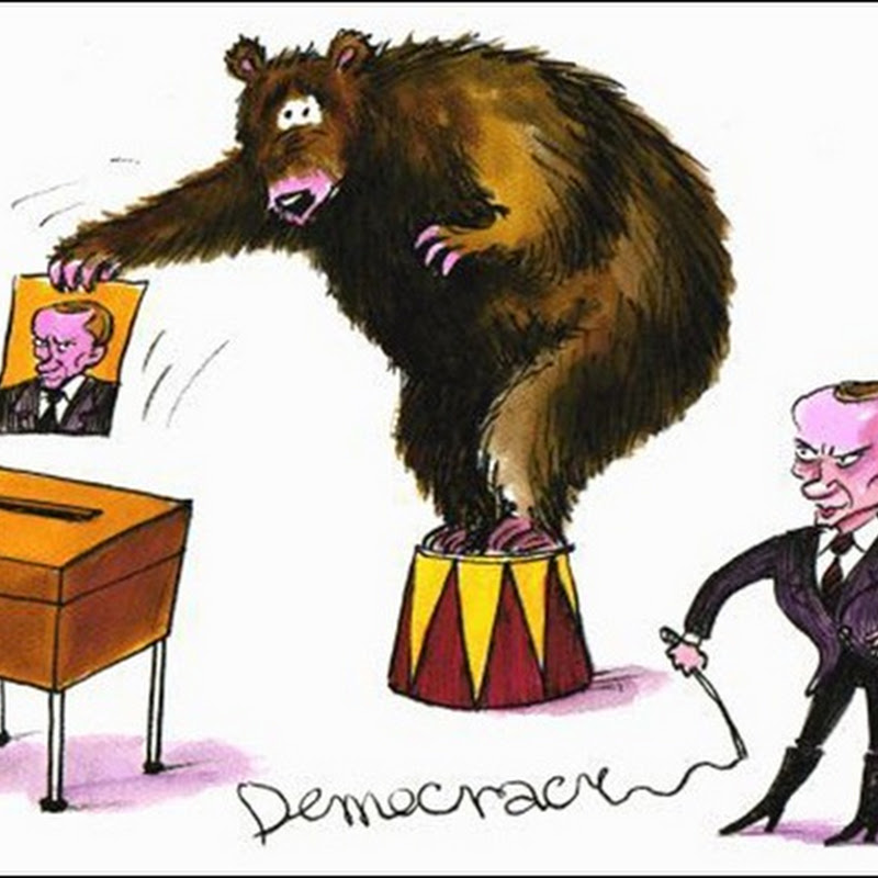 Выборы и протесты россиян в западных карикатурах