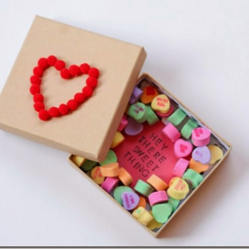 San Valentín, caja corazón para golosinas