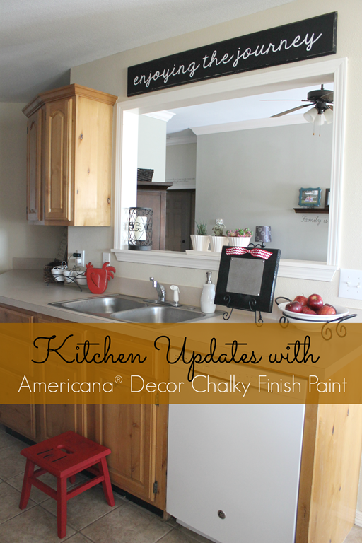 Kitchen Updates with Americana Decor Chalky Finish Paint from GingerSnapCrafts.com #spon