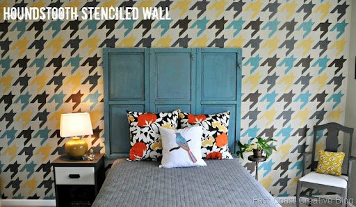 Houndstooth Stenciled Wall