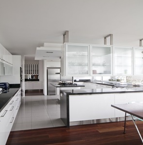 cocina cocina blanca de diseño moderno