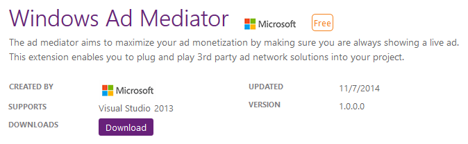 Download Ad Mediator Visual Studio Plugin (www.kunal-chowdhury.com)