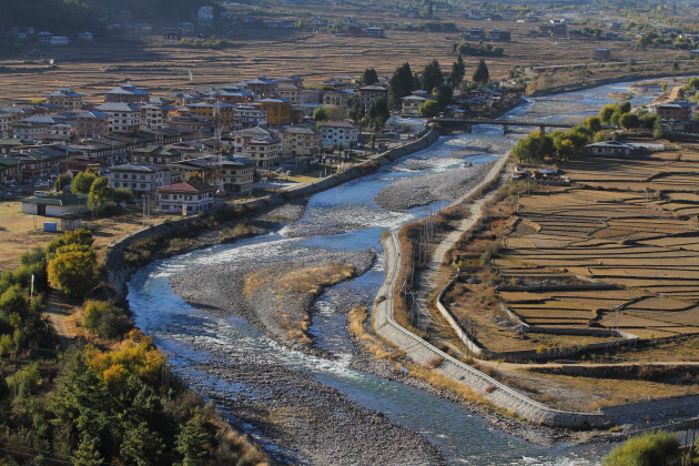 Aerial View of Paro Town, Bhutan