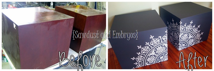 Chalkboard Cubes using Vinyl as a Stencil {Sawdust and Embryos}