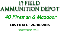 17 Field Ammunition Depot Jobs 2013