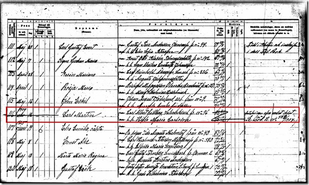 Carl Martin Gillberg - Sweden Indexed Birth Records