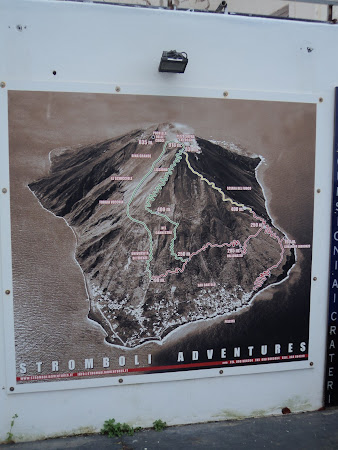 Harta Stromboli - Traseul catre varf