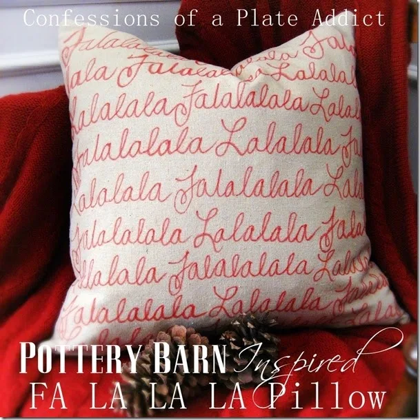 CONFESSIONS OF A PLATE ADDICT No-Sew Pottery Barn Inspired Falalala Pillow