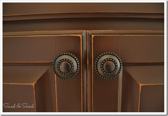 Painted cabinets with oil rubbed bronze harware