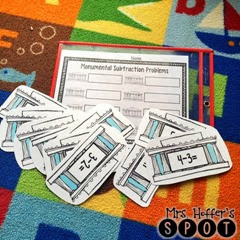 Still working on Subtraction fluency? This center has the kiddos writing subtraction problems and having fun at the same time!