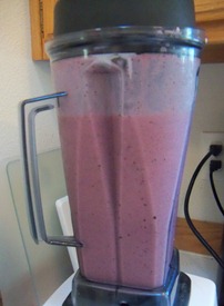 Fruit, Yogurt and Ice all blended!