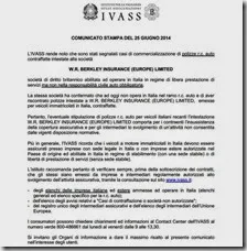 Comunicato IVASS del 25 giugno 2014