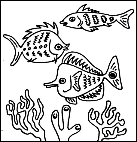 Peces colorear Fishes coloring 03