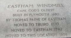 Cape Cod Eastham windmill placque