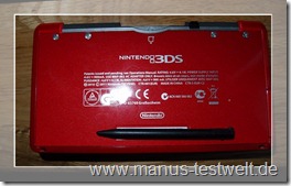 Nintendo 3DS Rckseite mit Stiftehalterung