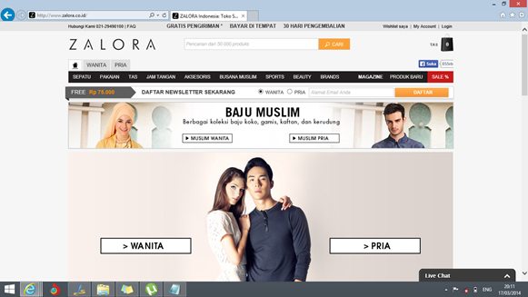 Zalora, salah satu toko online yang terpercaya