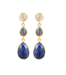 Jewlscph - 211513 - 24 kt. gold - forgyldt sølv - Lapis lazuli, labradorit, hvid månesten - DKK 2199