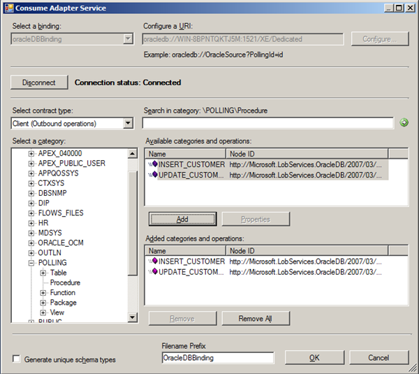 Calling Stored Procedure Oracle 11g Using WCF-Custom OracleDbBinding