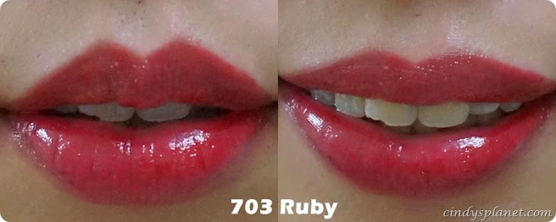 loreal wet shine stain  703 ruby swatch