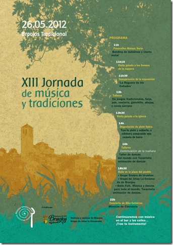 Cartel XIII Jornada de música y tradiciones de Braojos Tradicional