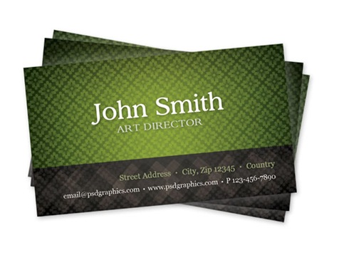 green-pattern-business-card