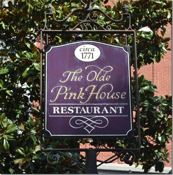 pink house sign