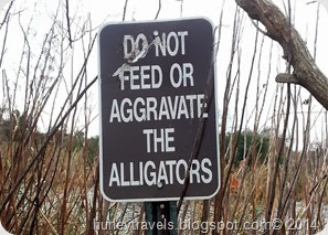 Gulf Shores alligators sign in Gulf State Park.