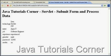servlet form processing output