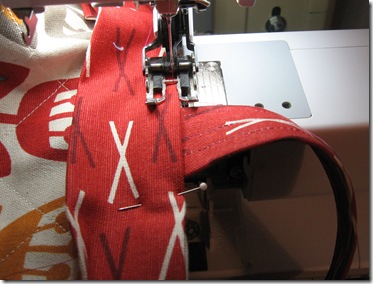 stitching over the handles