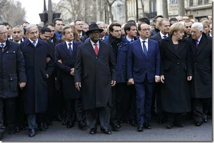 Marcha Lideres Mundiales Charlie Hebdo - Paris
