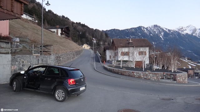 car parked in triestenberg in Vaduz, Liechtenstein 