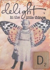 delight in the little things winged girl atc