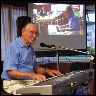 Roy Steen playing his Korg Pa80.  Roy also provided vocals on some of his pieces. Photo courtesy of Gordon Sutherland