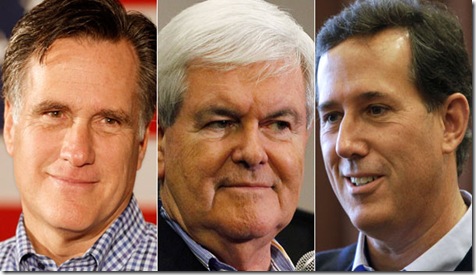 Romney, Gingrich and Santorum