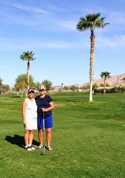 Evie and Wanda golf in Yuma
