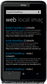 WP7.1 Demo - Search Task Result Page WP7.1 Demo - Search Task Result Page