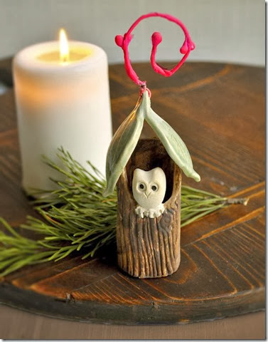natural winter decor with Owl House ornament