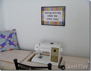 Sewing each day keeps the crazy away mini quilt