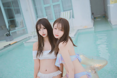 Coser@神楽坂真冬 Vol.058 绝对企画-夏日双人比基尼《笑颜水时计》