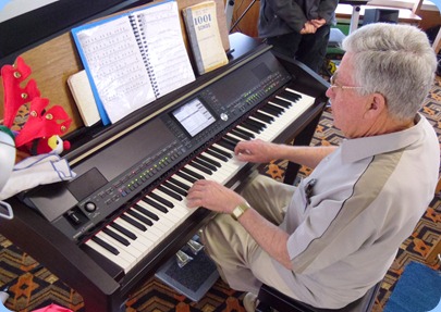 Arrival Music was most ably played by our Treasurer, Jim Nicholson, on our Clavinova CVP-509All