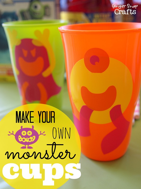 Make Your Own Monster Cups #MUJuice #gingersnapcrafts #tutorial