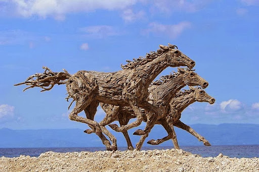 Driftwood Stallion Sculpture 