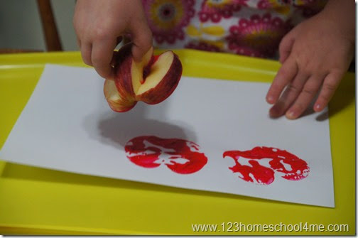 stamping apples in preschool stamping apples in preschool