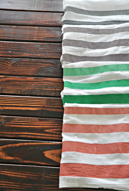 quick and easy crafts striped tea towels ombre