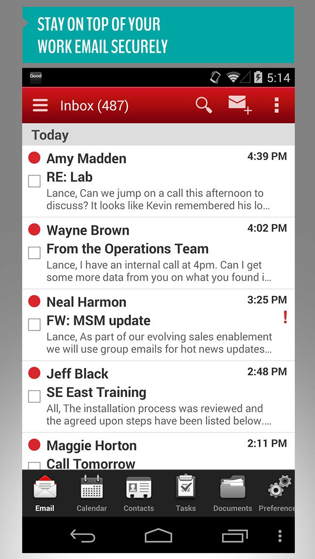 Good for Enterprise™ Screen 1