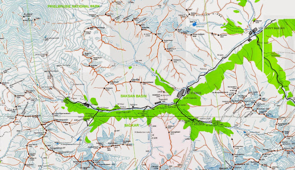 Carte : Vallée de l'Azau et Mont Elbrouz
